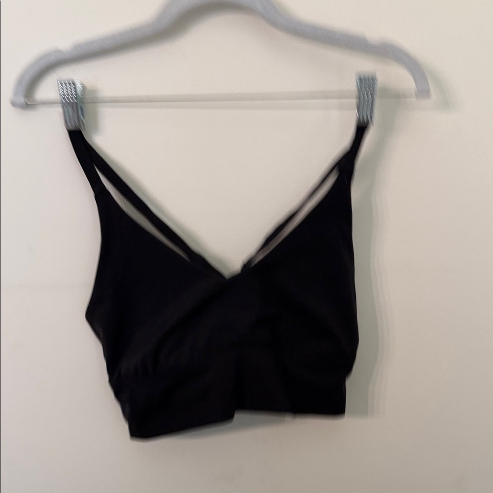 aerie Black V-Neck Double-Strap Bralette